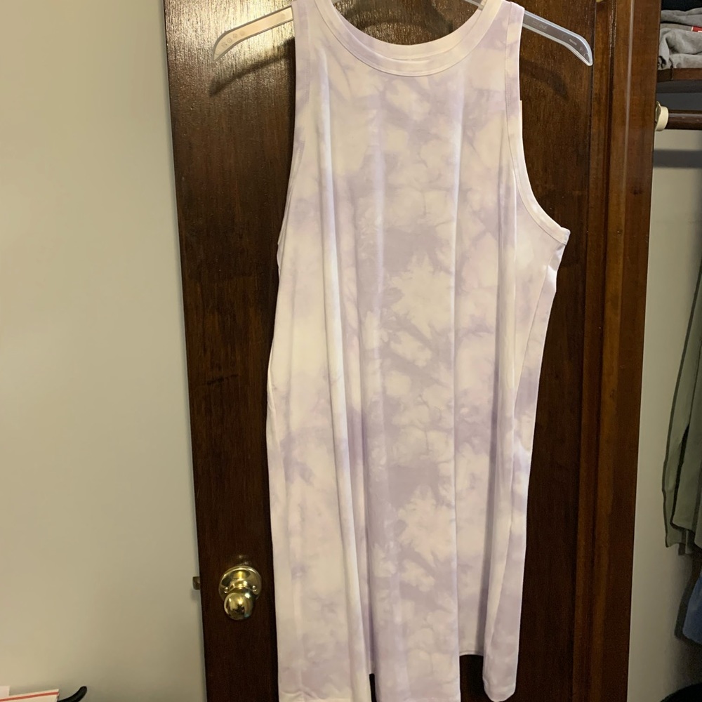 Purple tie dye tank dress